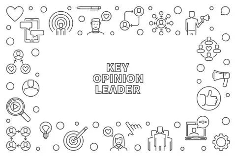 Key Opinion Leader linear frame - vector KOL outline illustration Stock-Illustration