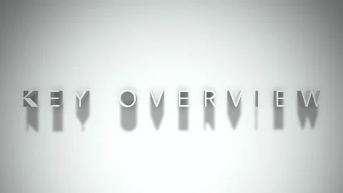 Key overview 3D title animation white text on a white background Stock-Footage 299759253