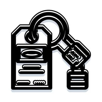 Key, padlock and tag for security and access concepts Stock Illustration