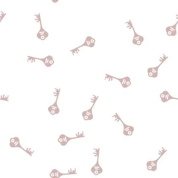 Key padlock glyph vector seamless pattern Stock Illustration