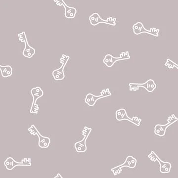 Key padlock line vector seamless pattern Stockillustratie