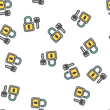 Key padlock vector seamless pattern Stock Illustration