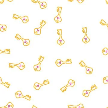 Key padlock vector seamless pattern Stock Illustration