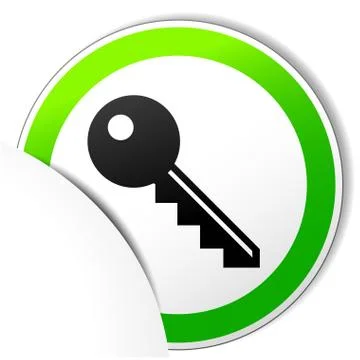 Key paper icon Stock Illustration