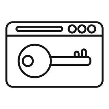 Key pass access icon outline vector. Computer account Illustrazione stock