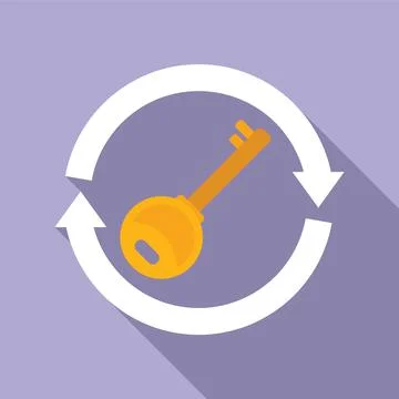 Key password recovery icon flat vector. Web account Stock Illustration