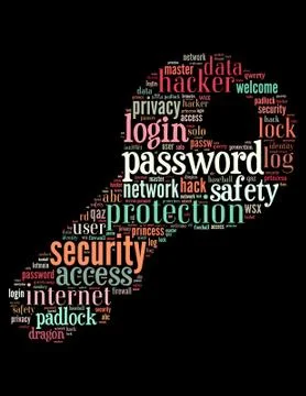 Key password, word cloud concept Stock Illustration