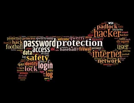 Key password, word cloud concept Illustrazione stock