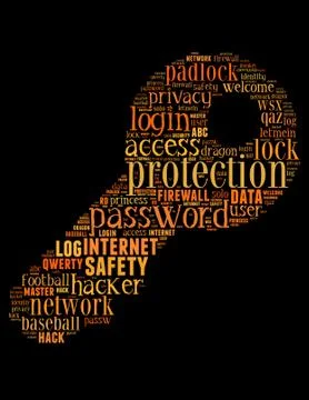 Key password, word cloud concept Illustrazione stock