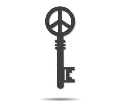 Key to peace double shadow icon vector Illustrazione stock