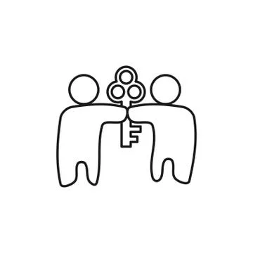 Key People Commitment Teamwork Together Outline Logo Stock Illustration