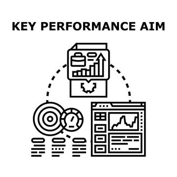 Key performance aiming for business growth success Stock Illustration