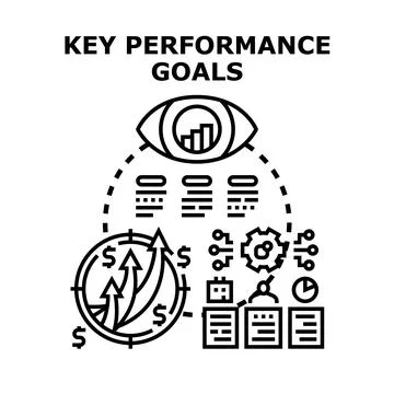 Key performance goals and strategic business objectives concept Stock Illustration