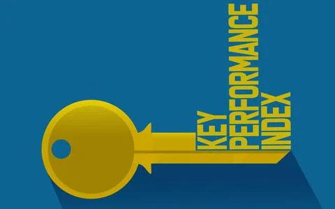 Key performance index word on key 스톡 일러스트