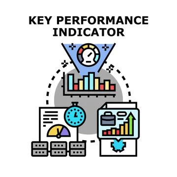 Key performance indicator concept measuring business success Stock Illustration