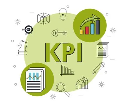 Key performance indicator Illustrazione stock