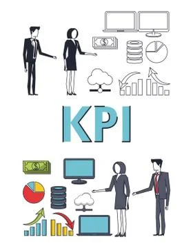 Key performance indicator Illustrazione stock
