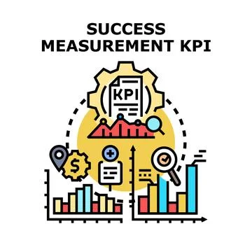 Key performance indicator success measurement concept evolving Stock Illustration
