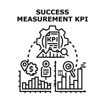 Key performance indicator success measurement concept evolving Stock Illustration