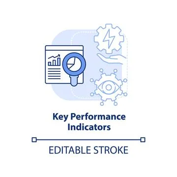 Key performance indicators blue light concept icon Illustrazione stock
