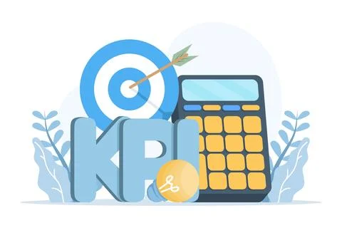 Key performance indicators, KPI concept, representing business metrics. イラスト素材