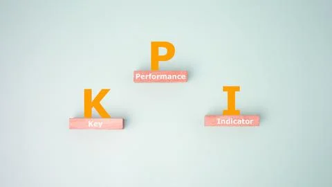 Key Performance Indicators, KPI concept, with icons of strategy, Objective,.. Stock Photos