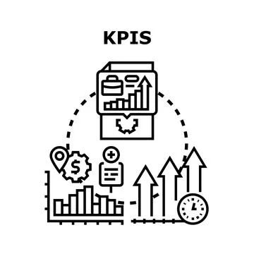 Key performance indicators measuring business success concept 스톡 일러스트