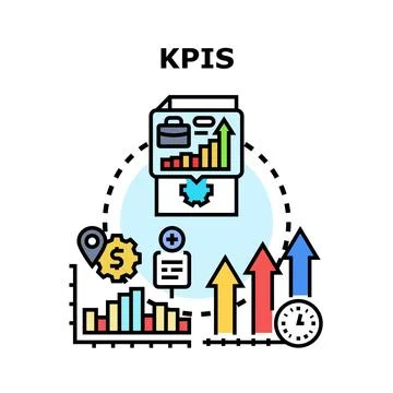 Key performance indicators measuring business success concept 스톡 일러스트