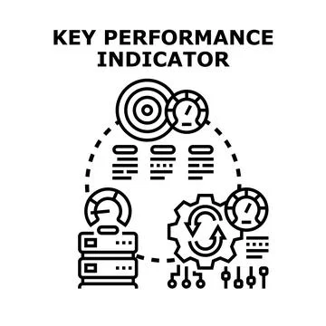 Key performance indicators measuring business success and data analysis Stock Illustration