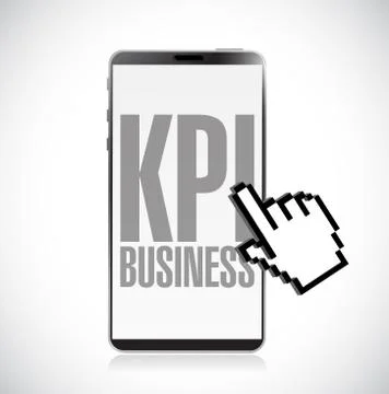 Key performance indicators smartphone message. Stock Illustration
