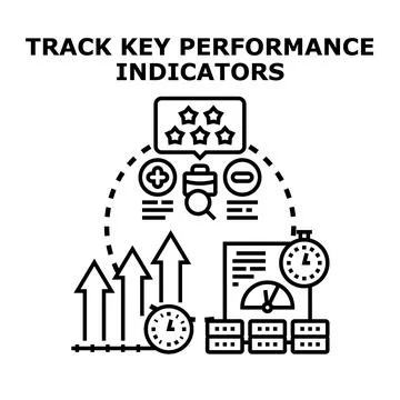 Key performance indicators tracking business analysis strategy Stock Illustration