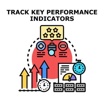 Key performance indicators tracking business analysis strategy Stock Illustration