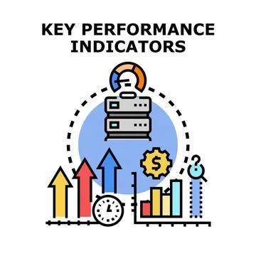 Key performance indicators vector concept illustrating business goals Stock Illustration