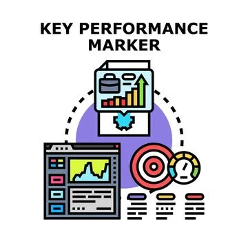 Key performance marker concept analyzing business strategy data 库存插图