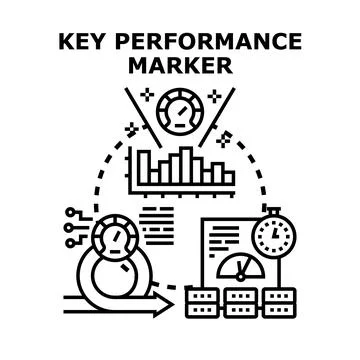 Key performance marker tracking business optimization strategy Stock Illustration