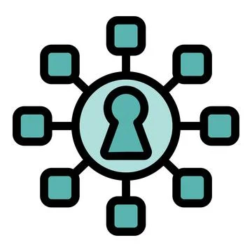 Key person access control system management concept icon Stock Illustration