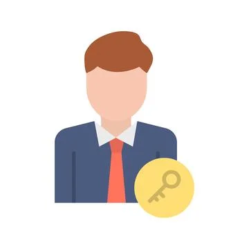 Key Person icon vector image. Stock Illustration