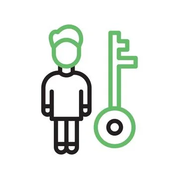 Key Person icon vector image. Stock Illustration