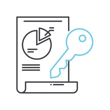 Key platform line icon, outline symbol, vector illustration, concept sign Illustrazione stock