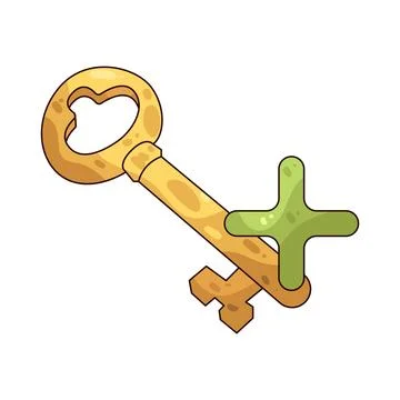 Key with plus sign illustration 스톡 일러스트