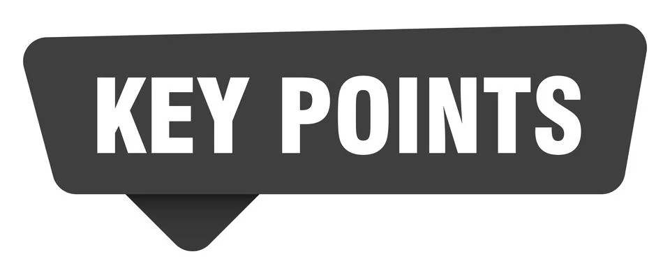 Key points black sign isolated on transpatent background. key points sticker Stock Illustration