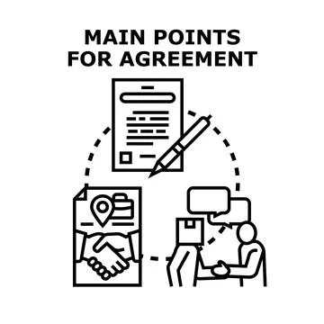 Key points for business negotiation agreement concept Stock Illustration