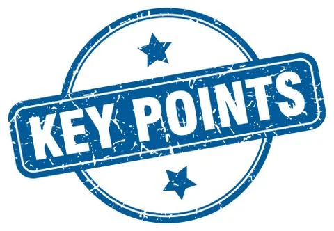 Key points grunge stamp. key points round vintage stamp Stock Illustration