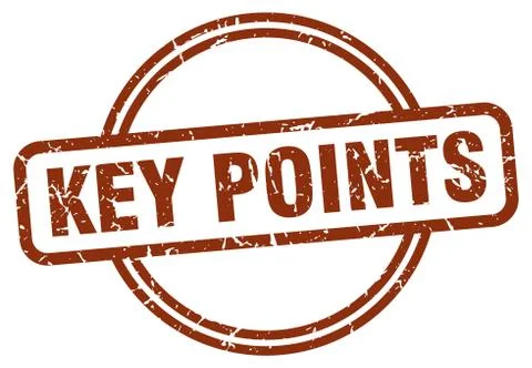 Key points grunge stamp. key points round vintage stamp Stock Illustration