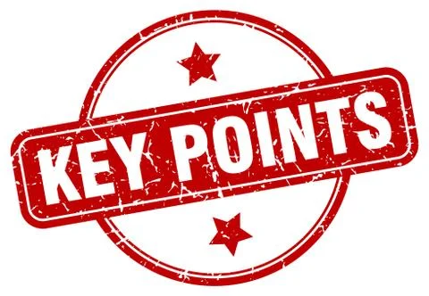 Key points grunge stamp. key points round vintage stamp Stock Illustration
