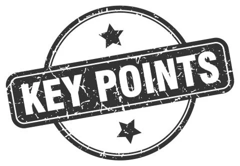 Key points grunge stamp. key points round vintage stamp Stock Illustration