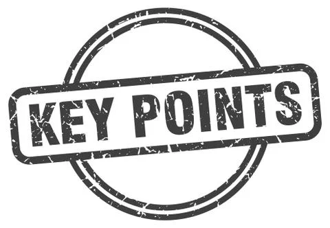 Key points grunge stamp. key points round vintage stamp Stock Illustration