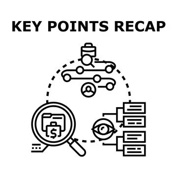 Key points recap for business analysis and overview Stock Illustration