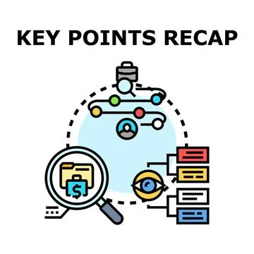 Key points recap for business analysis and overview Stock Illustration