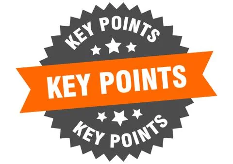 Key points round isolated ribbon label. key points sign Stock Illustration
